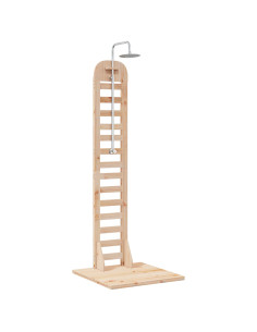 Doccia da esterno 223 cm Legno massello di pino e acciaio inox 2