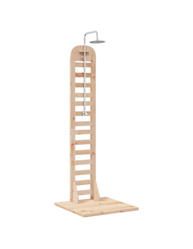 Doccia da esterno 223 cm Legno massello di pino e acciaio inox