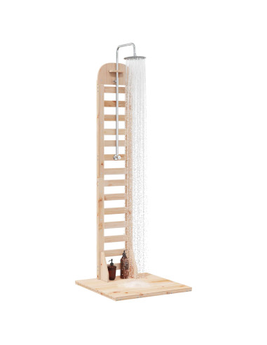 Doccia da esterno 223 cm Legno massello di pino e acciaio inox