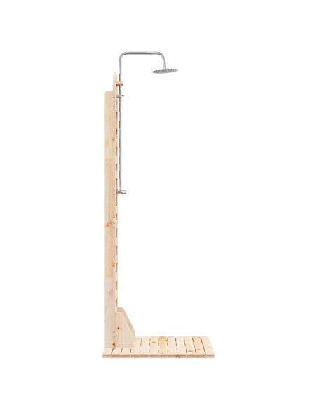 Doccia da esterno 223 cm Legno massello di pino e acciaio inox