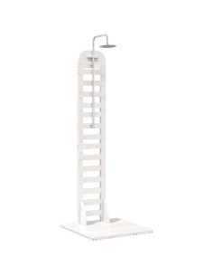 Doccia da esterno 223 cm Legno massello di pino e acciaio inox 2