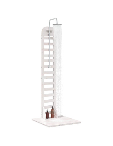 Doccia da esterno 223 cm Legno massello di pino e acciaio inox