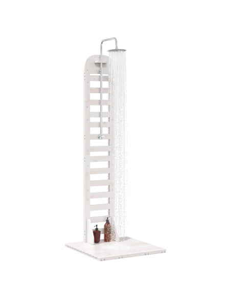 Doccia da esterno 223 cm Legno massello di pino e acciaio inox