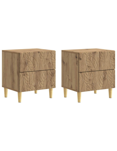 Comodino 2 pcs Rovere Artigianale 43 x 34,5 x 48 cm