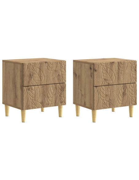 Comodino 2 pcs Rovere Artigianale 43 x 34,5 x 48 cm