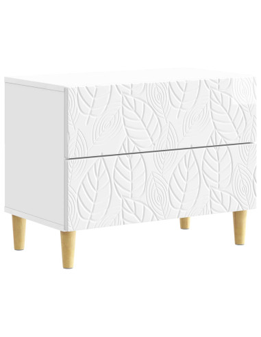 Comodino Bianco Lucido 62 x 34,5 x 48 cm Legno ingegnerizzato