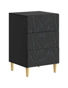 Comodino Nero 43 x 39,5 x 66,5 cm Legno ingegnerizzato