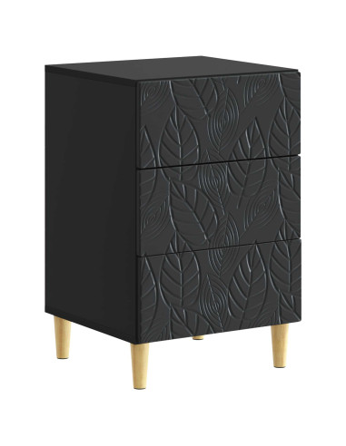 Comodino Nero 43 x 39,5 x 66,5 cm Legno ingegnerizzato