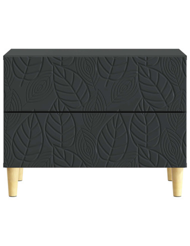 Comodino Nero 62 x 34,5 x 48 cm Legno ingegnerizzato