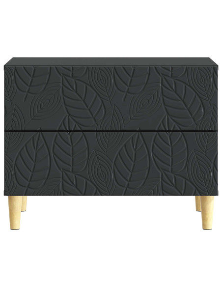 Comodino Nero 62 x 34,5 x 48 cm Legno ingegnerizzato