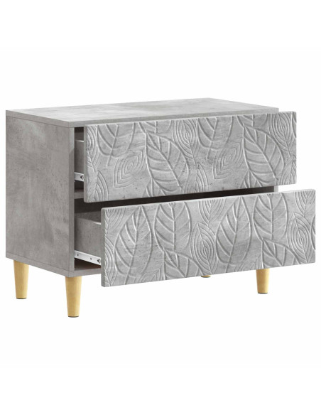 Comodino Grigio Cemento 62 x 34,5 x 48 cm Legno ingegnerizzato