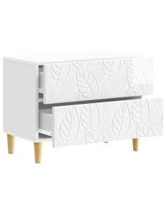 Comodino Bianco Lucido 62 x 34,5 x 48 cm Legno ingegnerizzato 2