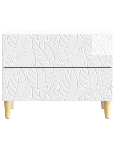 Comodino Bianco Lucido 62 x 34,5 x 48 cm Legno ingegnerizzato