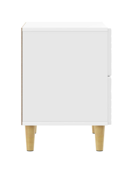 Comodino Bianco Lucido 62 x 34,5 x 48 cm Legno ingegnerizzato