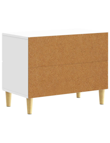 Comodino Bianco Lucido 62 x 34,5 x 48 cm Legno ingegnerizzato
