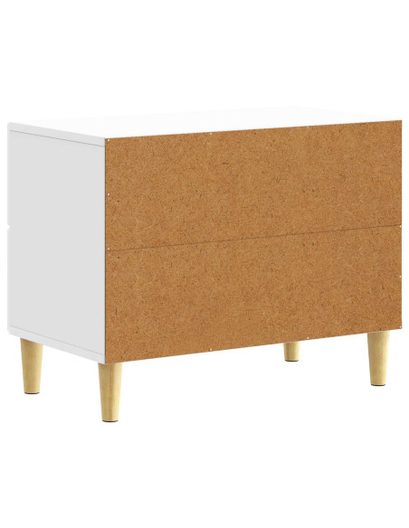 Comodino Bianco Lucido 62 x 34,5 x 48 cm Legno ingegnerizzato