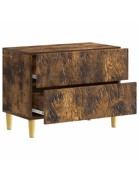 Comodino Rovere Fumo 62 x 34,5 x 48 cm Legno ingegnerizzato