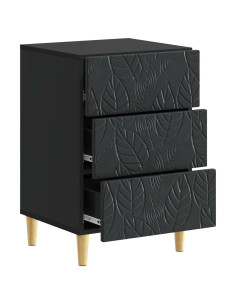 Comodino Nero 43 x 39,5 x 66,5 cm Legno ingegnerizzato 2