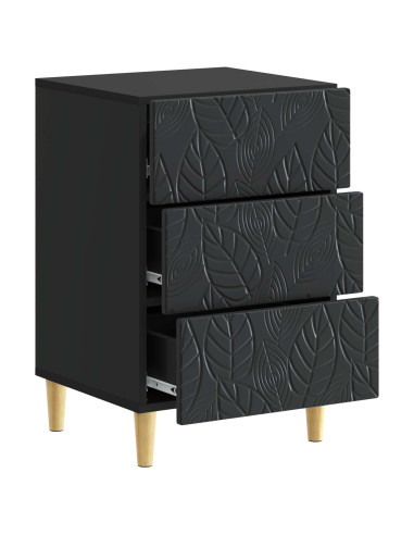 Comodino Nero 43 x 39,5 x 66,5 cm Legno ingegnerizzato