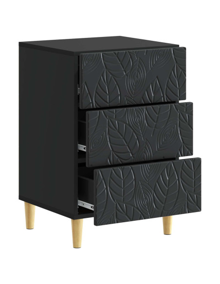 Comodino Nero 43 x 39,5 x 66,5 cm Legno ingegnerizzato