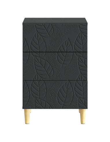 Comodino Nero 43 x 39,5 x 66,5 cm Legno ingegnerizzato