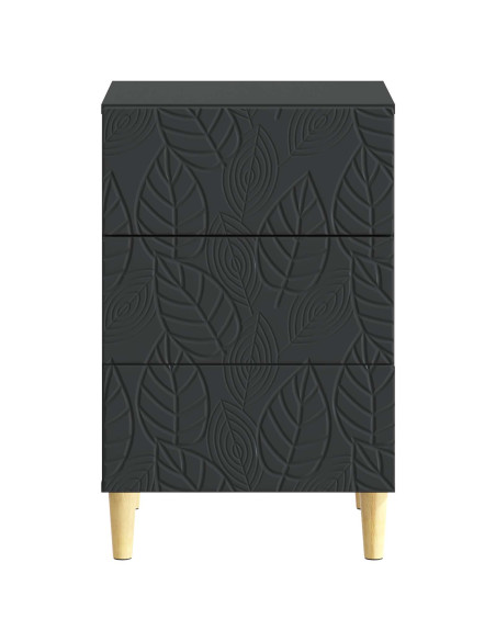 Comodino Nero 43 x 39,5 x 66,5 cm Legno ingegnerizzato