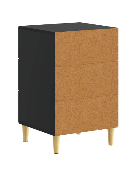 Comodino Nero 43 x 39,5 x 66,5 cm Legno ingegnerizzato