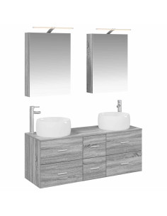 Set di mobili per il bagno 5 pcs Sonoma grigio