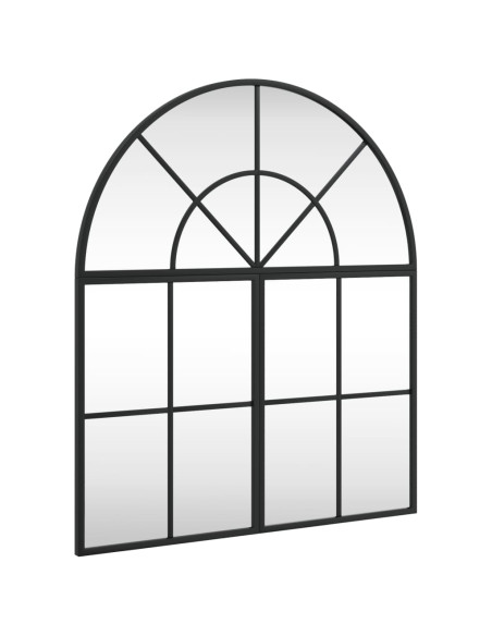 Specchio da Parete Nero 60x70 cm Arco in Ferro