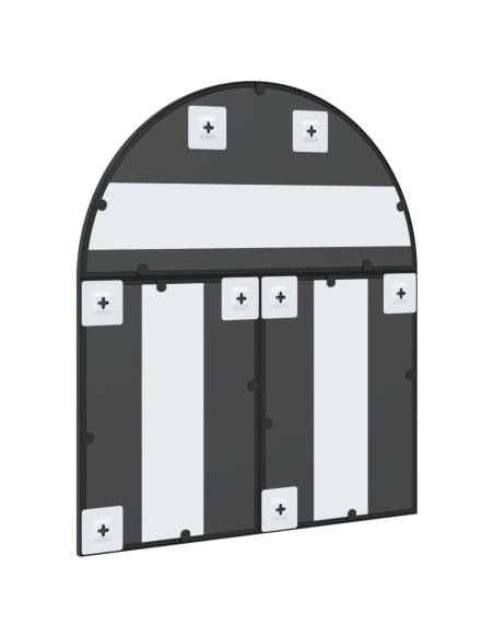 Specchio da Parete Nero 60x70 cm Arco in Ferro
