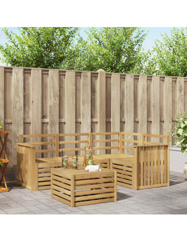 Set di divani da esterno 5 pcs Bianco 59 x 59 x 37 cm