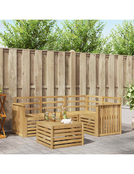 Set di divani da esterno 5 pcs Bianco 59 x 59 x 37 cm