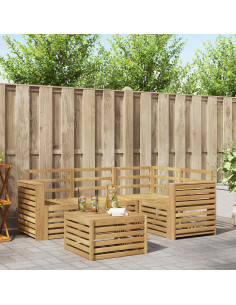 Set di divani da esterno 5 pcs Bianco 59 x 59 x 37 cm