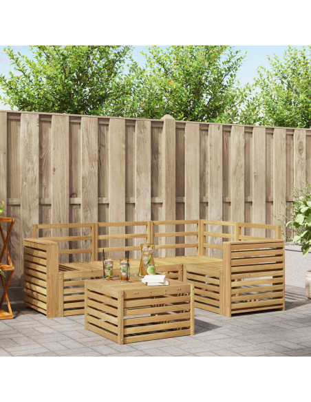 Set di divani da esterno 5 pcs Bianco 59 x 59 x 37 cm