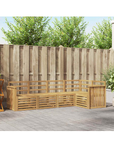 Set di divani da esterno 5 pcs Bianco 247 x 128,5 x 73 cm