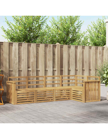 Set di divani da esterno 5 pcs Bianco 247 x 128,5 x 73 cm