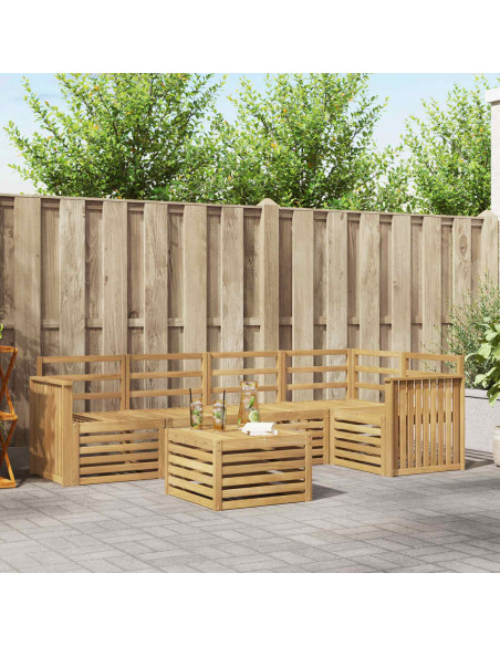 Set di divani da esterno 6 pcs Bianco 59 x 59 x 37 cm