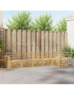 Set di divani da esterno 6 pcs Bianco 308 x 130,5 x 73 cm