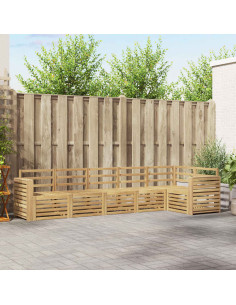 Set di divani da esterno 6 pcs Bianco 310 x 132,5 x 73 cm