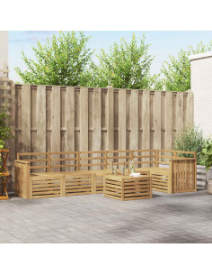 Set di divani da esterno 7 pcs Bianco 59 x 59 x 37 cm