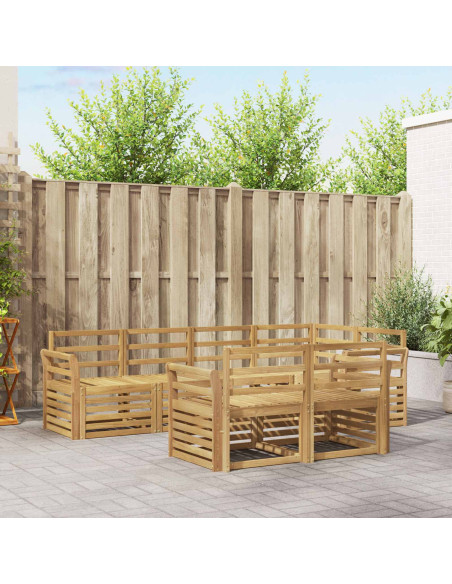 Set di divani da esterno 7 pcs Bianco 249 x 130,5 x 73 cm