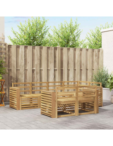 Set di divani da esterno 7 pcs Bianco 251 x 132,5 x 73 cm