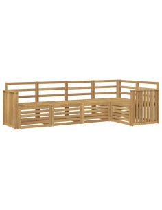 Set di divani da esterno 5 pcs Bianco 247 x 128,5 x 73 cm 2