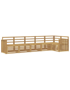 Set di divani da esterno 6 pcs Bianco 306 x 128,5 x 73 cm 2