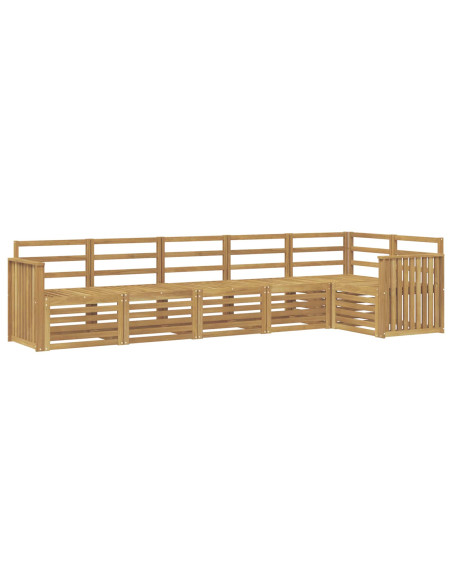 Set di divani da esterno 6 pcs Bianco 306 x 128,5 x 73 cm
