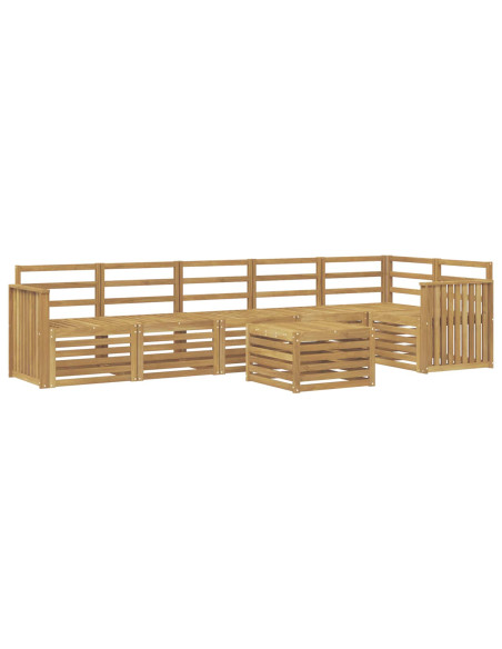 Set di divani da esterno 7 pcs Bianco 59 x 59 x 37 cm