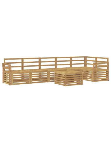 Set di divani da esterno 7 pcs Bianco 59 x 59 x 37 cm