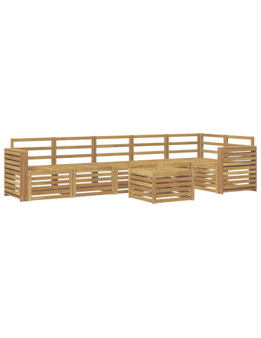 Set di divani da esterno 7 pcs Bianco 59 x 59 x 37 cm