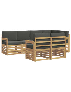 Set di divani da esterno 7 pcs Bianco e Antracite 2