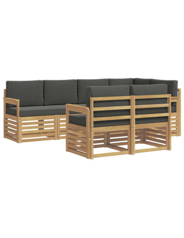 Set di divani da esterno 7 pcs Bianco e Antracite